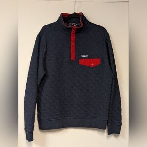 Patagonia Mens Organic Cotton Quilted Snap-T Pullover M  Sweatshirt - Excellent
